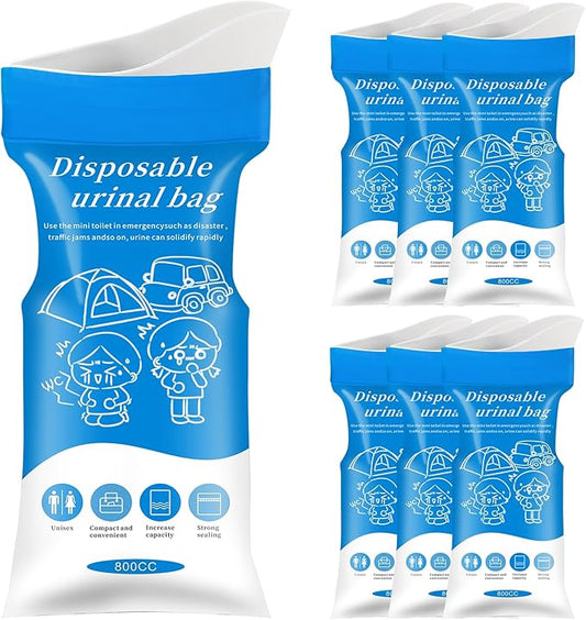 Emergency Portable Urine Bag, 6/10/20 Pack Travel Urinal Bag, Unisex Urinal Bag, Disposable Urine Bag Suitable for Camping, Travel, Traffic Jams, Pregnant Women, Children, Patients
