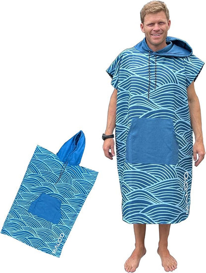 Malo'o Nalu Surf Poncho Changing Robe with Hood - Soft & Warm -Children & Adult Sizes-Changing Towel & Poncho