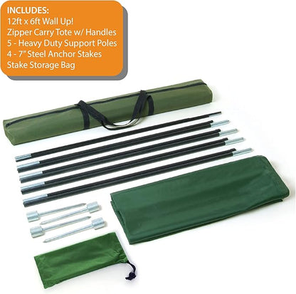 WallUp Instant Outdoor Privacy Tent - Versatile Privacy Screen & Divider, Weather-Resistant, UV-Treated Cloth, 6' x 12', White