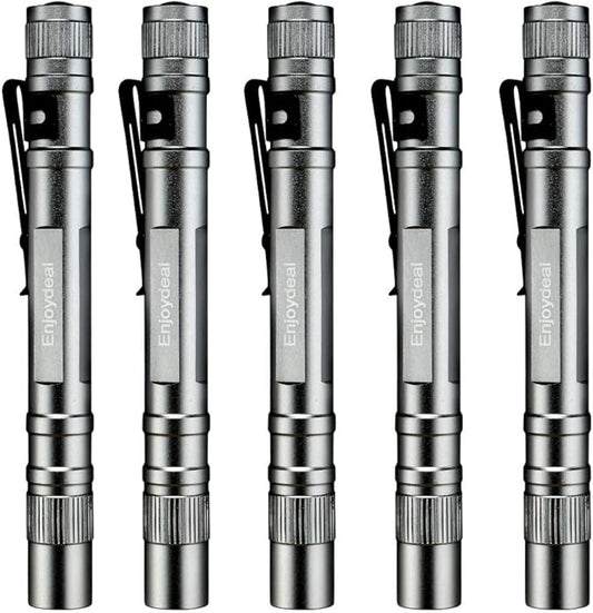 5PCS Pen Flashlights 1000LM Ultra Slim Portable LED Penlight Pocket Pen Light Flashlight with Clip for Indoor Outdoor