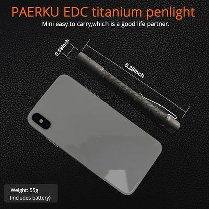 Penlight Pineapple led Flashlight, Nichia 519a R9080 4000K 10880/AAA Small Flashlight by Reylight for Outdoor, Power Outage Lighting, Emergency Lighting (Titanium)