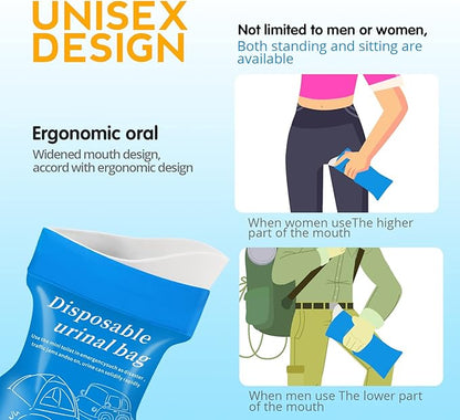 Disposable Emergency Urinal Bag, 8/12/20/24 Pack Portable Camping Pee Bags, Travel Pee Bags, Traffic Jam Emergency Portable Urine Bag, Vomit Bags, for Men Women Kids Children Patient