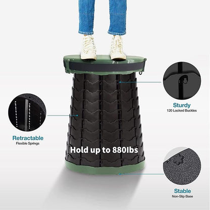 Portable Toilet for Camping Portable Folding Toilet with Carry Bag, Retractable Travel Toilet Foldable Stool Camping Toilet for Adults Kids, Height Adjustable & Sturdy Capacity 880 Lbs
