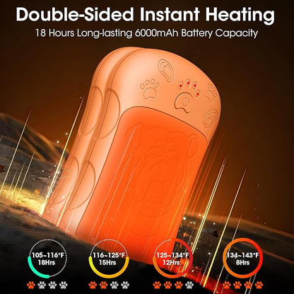 OLV Hand Warmers Rechargeable 2 Pack Strong Magnetic 18Hrs Longer Heating Portable Pocket-Sized Hand Warmer 6000mAh USB Hot Heater Birthday Gifts for Men Women Camping,Golf,Hunting,Travel Essentials