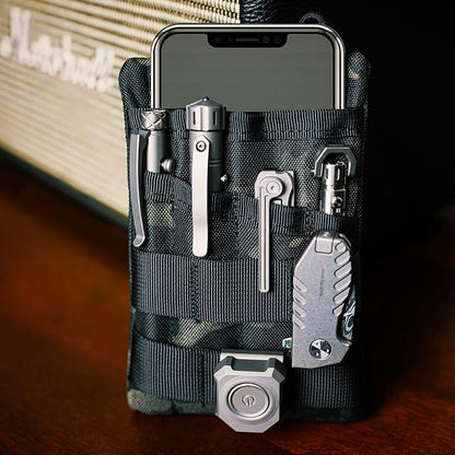 VIPERADE VE4 Tool Pouch, Nylon Pocket Organizer with 2 Pockets and 4 Small Tool Storage EDC Gears, Best Gift to Keep Organized, Hold Your Flashlight/Pocket Knife, Tactical Pen, Notebook