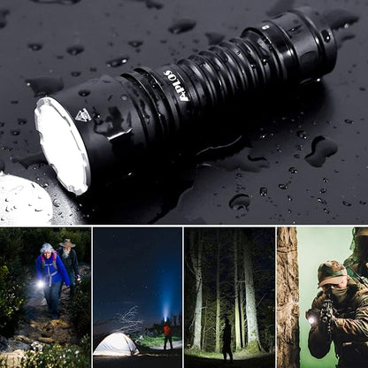APLOS T04 LED Tactical Flashlight - 1600 Lumen Powerful Emergency Flashlights, 7 Modes IP68 Waterproof Rechargeable Flashlight for Camping Hiking Walking