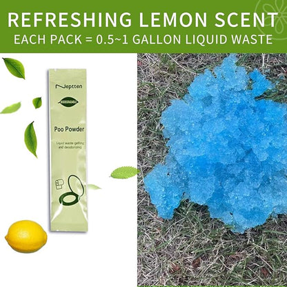 Portable Toilet Powder. Outdoor Toilet. Neutralize Odor/Fast-Acting Gel. Safe & Easy to use. Emergency Toilet Chemicals. Porta Potty Chemicals Degradable. Go with Porta Potty for Camping