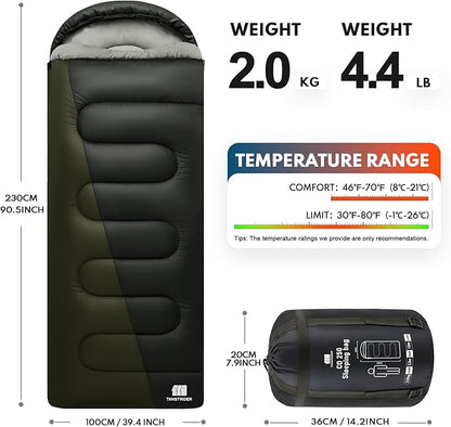 0 Degree XXL Sleeping Bags for Adults Cold Weather,Camping Sleeping Bag with Compression Sack for Winter Hiking, Hunting,Traveling
