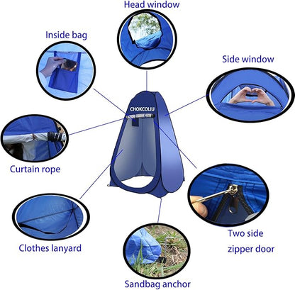 Camping Shower Tent Privacy Tent - Upgrade Shower Bag Pop Up Changing Toilet Portable Sun Shelters Dressing Room Instant Outdoor for Camping Hiking Beach Picnic Fishing with Carrying Bag (Blue)