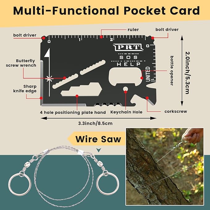 Survival kit,16 in 1 Professional Survival Gear Tool kit, Camping Gear, Camping Essentials, for Father's Day, Christmas, Hiking, Hunting