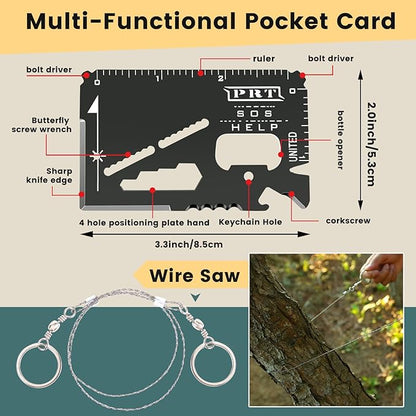 Survival kit,16 in 1 Professional Survival Gear Tool kit, Camping Gear, Camping Essentials, for Father's Day, Christmas, Hiking, Hunting