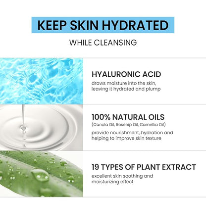 coxir ULTRA HYALURONIC CLEANSING OIL Mini Travel Size l Korean skincare, Hydrating, Smoothing, Calming, Moisturizing, Makeup Removal with Hyaluronic Acid [0.67 Fl.oz(pack of 1)]
