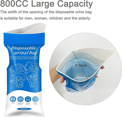 Disposable Urine Bags, 12/24 Pack Camping Pee Bags, Disposable Urinal Bag, Travel Urinal Bag, Toilet Traffic Jam Emergency Portable Toilet for Men Women Kids Patient (Blue-24pack) (12 Pack-Blue)