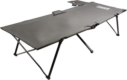 Coleman Pack-Away Camping Cot with Removable Side Table, Extra Wide Cot Fits Adults up to 6ft 6in or 300lbs, Carry Bag Included