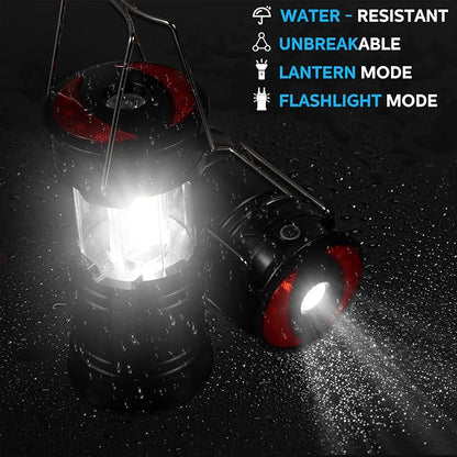 8 Pack Camping Lights and Lanterns Battery Powered Lanterns for Power Outages Lantern Flashlight Red Light and Magnet Base Collapsible Portable Waterproof Emergency Light for Hurricanes Outdoor Hiking