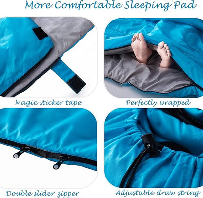 Tuphen Double Sleeping Bag, Sleeping Bag with 2 Pillows, Queen Size XL Bag for 2 People, Cold Warm Weather- 3 Seasons, Waterproof Adults for Camping, Backpacking or Hiking