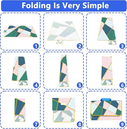 Picnic Blanket, Foldable Waterproof Sand Mat, Extra Large Picnic Blanket Outdoor Picnic Mat Beach Blanket for Park Grass Camping Hiking Travel Family Concerts