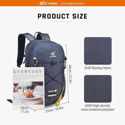 SKYSPER Small Hiking Daypack, 20L Lightweight Travel Backpacks Day Hike Pack with Waist Strap for Women Men
