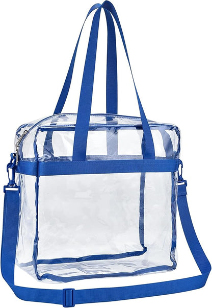 USPECLARE Clear Tote Stadium Approved, Security Travel & Gym Clear Bag for Work Sports Games Concerts