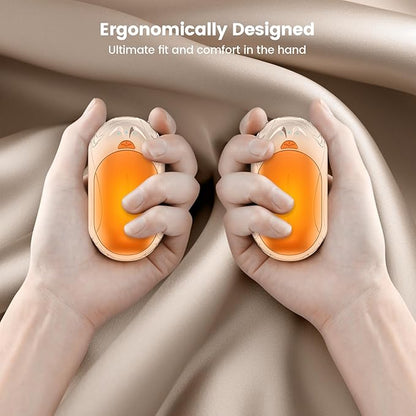 AI Hand Warmers Rechargeable 2 Pack,6000mAh Rechargeable Hand Warmer,20Hrs Long Heating Electric Hand Warmer,Portable Pocket Heater,Pocket Size Hand Warmer, Gifts for Christmas,Camping,Hunting