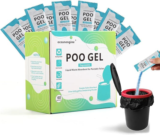 Portable Toilet Absorbent Gel, Portable Toilet Powder Poo Urine Powder for Camping Outdoor Hiking