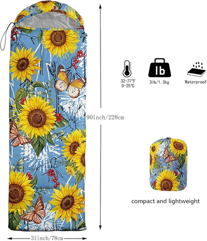 BSNTHO Camping Sleeping Bags,3 Season Warm & Cool Weather,Lightweight,Waterproof Sleeping Bags for Adults & Kids,Traveling,and Outdoors,Camping Gear Equipment