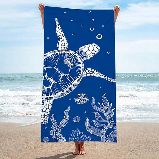 Large Lightweight Quick Dry Beach Towel, Microfiber Beach Towels for Kids Adults Women 63”x32” Sand Free Travel Camping Towel - Beach Accessories Vacation Essential Gift (Stlye-5)
