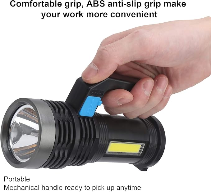 Rechargeable Spotlight, Handhold Searchlight, Outdoor Long-Range Strong Light Flashlight, 1200mAh LED Spotlight for Home, Outdoor Activities, Camping