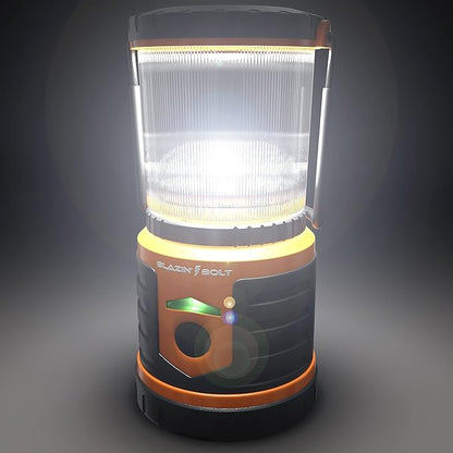 Blazin Bolt Rugged USB Rechargeable Lantern | 400 Lumen | 400 Hours of Light | 6000mAh Power Bank | 6 Modes | Camping, Emergency, Power Outage, Storm, Blizzard, Hurricane Survival