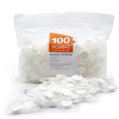 Mini Compressed Towels are Expandable Towels,Compressed Towel Tablets can be Travel Compressed Facial Towels ,Camping Compressed Towelettes,Home Beauty Wipes- Soft, Durable,Thickened Reusable(100Pcs )