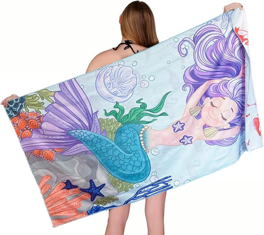 HAOKUN Beach Towel Mircrofiber Sand Free Pool Beach Towels-Super Absorbent Thin Lighweigh Novelty Cactus Beach Towel for Kids Girls Women Men Adults