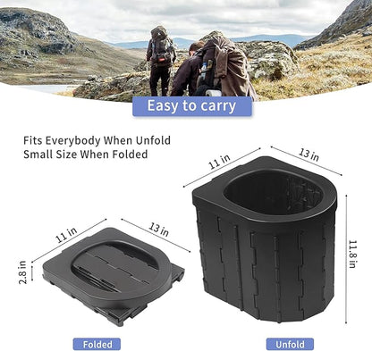 Portable Toilet for Camping, Portable Potty for Adults, Porta Potty Travel Toilet Commode Bucket Toilet for Camping, Car, Travel, Outdoor, Hiking, Backpack, Trips, Tent, Boat, Beach, Traffic Jam, Home