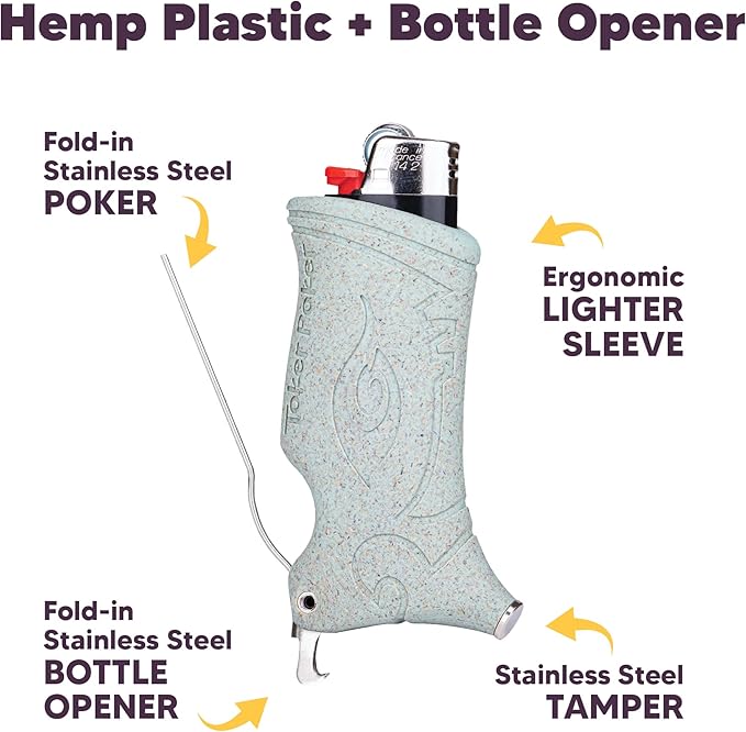Toker Poker Bottle Opener - Oatmeal, Lighter Case Multi Tool for Camping and Other