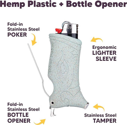 Toker Poker Bottle Opener - Oatmeal, Lighter Case Multi Tool for Camping and Other