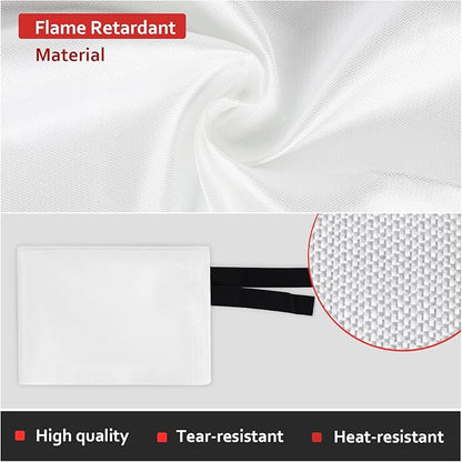 2 Pack Emergency Fire Blanket, 40"x40" Fiberglass Fire Suppression Blanket, Flame Prevention Supplies for Home Kitchen Office Car Camping Grill