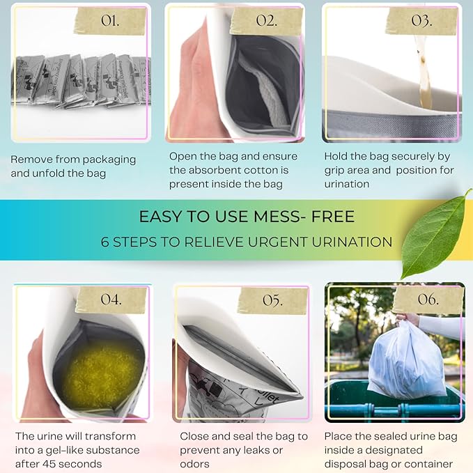 Disposable Urine Bags Pee Bags - 24/12/8pcs 700ml Portable Emergency Urinal Bags Mini Toilet for Travel Potty Camping Pee Bags for Women Men Kids