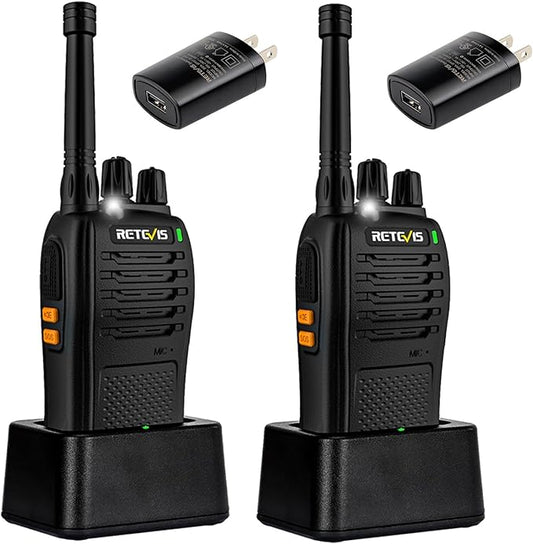Retevis RB68 Portable 2 Way Radios,New Version of H-777, Two Way Radio with Charging Base,LED Flashlight, Rechargeable Walkie Talkies for Adults Family Outdoor(2 Pack)