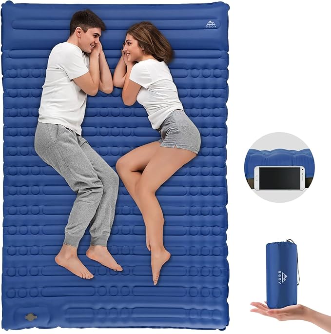 Camping Sleeping Pad, Extra Thickness 4.7 Inch Inflatable Sleeping Mat Lightweight Waterproof Camping with Built-in Pump Air Mattress for Backpacking, Hiking, Tent, Traveling
