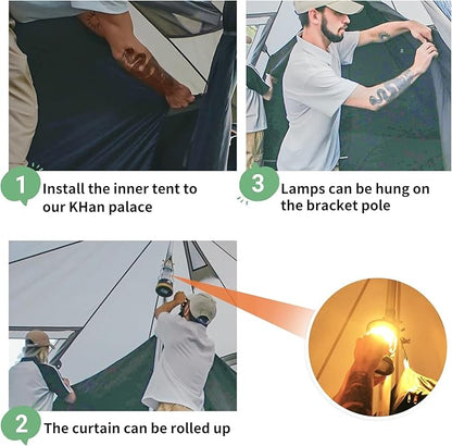 KingCamp Khan Palace Glamping Privacy Mesh Inner Tent, High Density Mesh Fabric with Great Ventilation, for Camping & Hiking