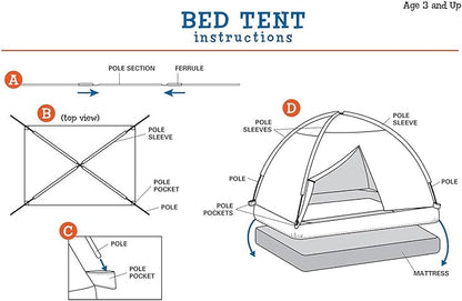 Pacific Play Tents 19791 Kids Tree House Bed Tent Playhouse - Fits Full Size Mattress , Green