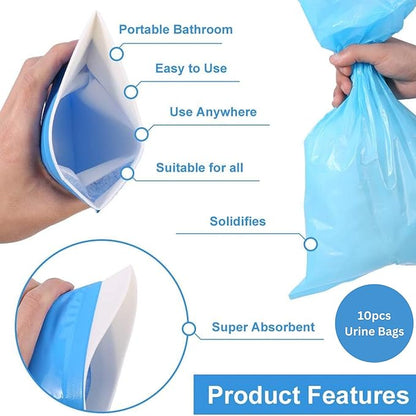 Emergency Urine Bags, 10 Pack 600ml Disposable Urinal Bags, Vomit Bags, Pee Bags Suitable for Travel, Camping, Traffic Jams, Patients