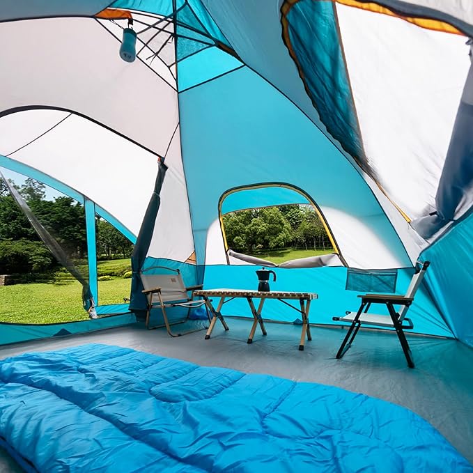 UNP Camping Tent with Screen Room, Portable 6 Person Camping Tent with Screen Porch, Family Dome Tent for Camping Outdoor - 14'x11'x72''(H)