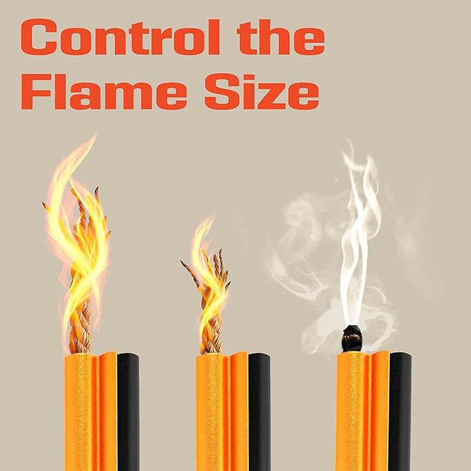 Fire Starter Survival Tool - All-in-One Flint and Steel Fire Starter Kit - Ferro Rod Fire Starter with 36" Waterproof Tinder Wick Rope and Steel Fire Striker - Patented Firestarter | Prepared4X