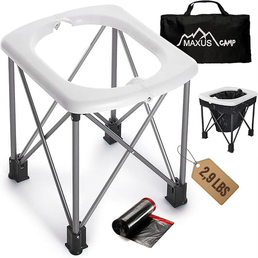 Camping Toilet, Portable Toilet, with Ultralight Aluminum Frame, XL high, Up to 350lb, Portable Toilet for Camping, Portable Toilet for Adults, XL Folding seat