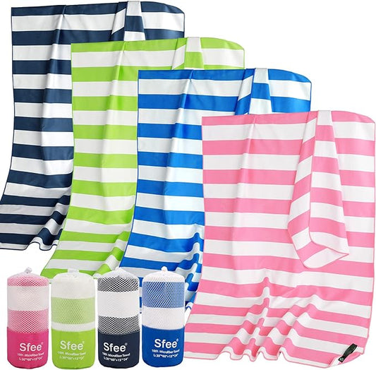 Sfee 2 in 1 Microfiber Oversized Beach Towel, Quick Dry Towel Travel Towel Camping Towel Super Absorbent Compact Lightweight Sports Towel Gym Towel for Beach,Gym, Hiking, Pool, Backpacking, Bath, Yoga
