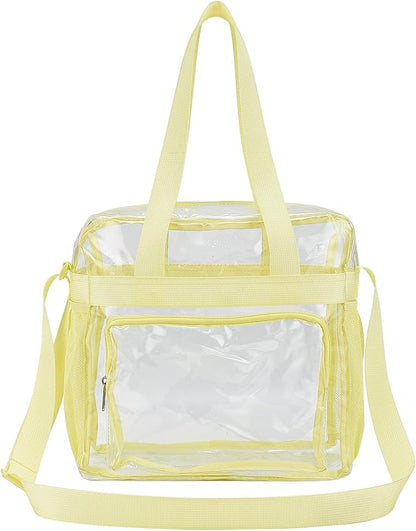 USPECLARE Clear Tote Stadium Approved, Security Travel & Gym Clear Bag for Work Sports Games Concerts