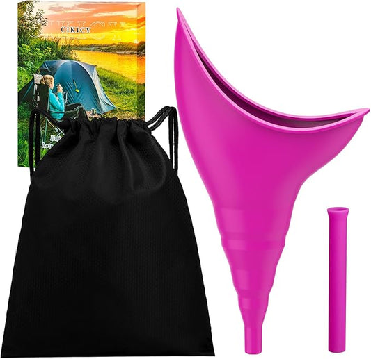 Female Urinal Device Camping Accessories urinal for women Travel Essentials, Portable Urinal Silicone Pee Funnel for Women, Reusable Outdoor Hiking Camping Toilet Gadgets Camper Gifts for Women