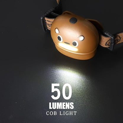 KunHe 4 Pack Kids Headlamp Stocking Stuffers for Kids Christmas Gift for Girls Boys Animals Head Lamp for Camping Running Batteries Included