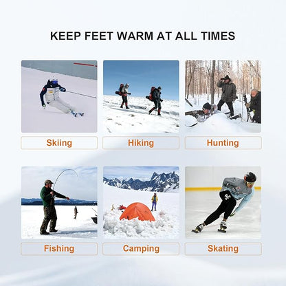 Heated Socks for Men Women, MewaMaA Battery Heated Socks Rechargeable Washable, Electric Socks Foot Warmer for Hiking Biking Camping Skiing Hunting Outdoor Work, Heating Socks Warm Socks