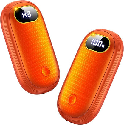 Hand Warmers Rechargeable, 14000mAh Electric Hand Warmer 2 Pack Dual-Sided Heating 17Hrs Warmth Max 131℉ USB-C Portable Pocket Heater for Raynauds, Hunting, Golf, Camping